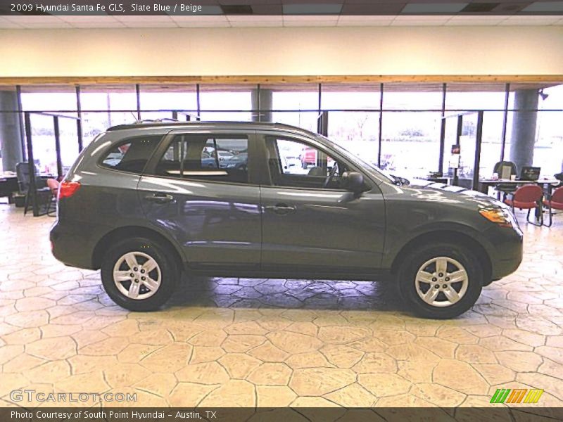 Slate Blue / Beige 2009 Hyundai Santa Fe GLS
