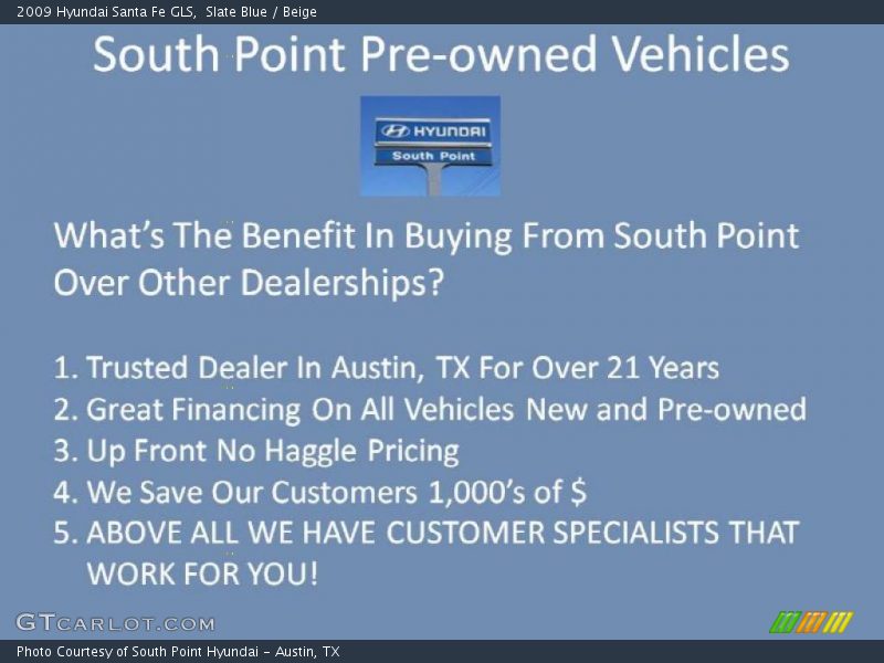 Slate Blue / Beige 2009 Hyundai Santa Fe GLS