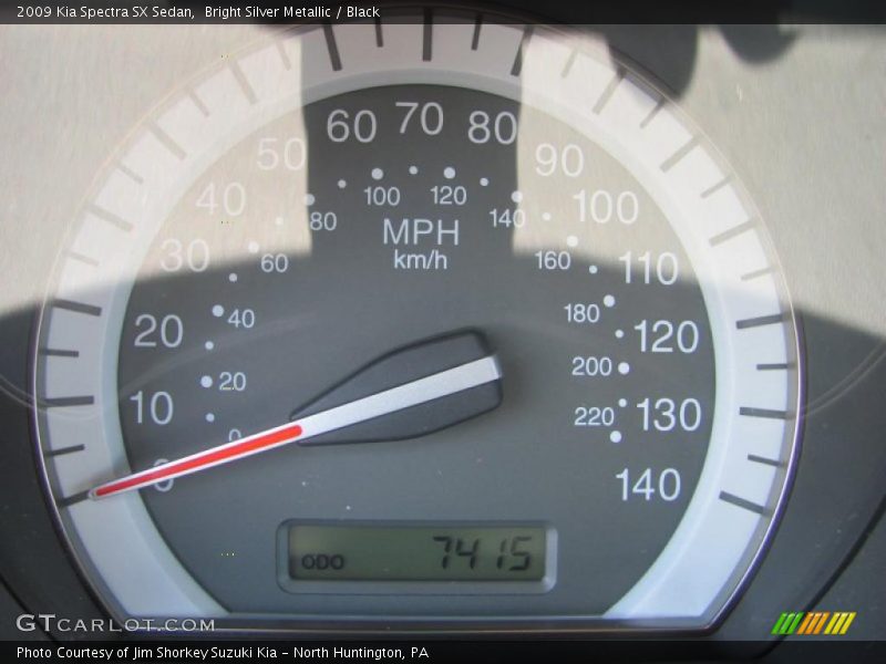 Bright Silver Metallic / Black 2009 Kia Spectra SX Sedan