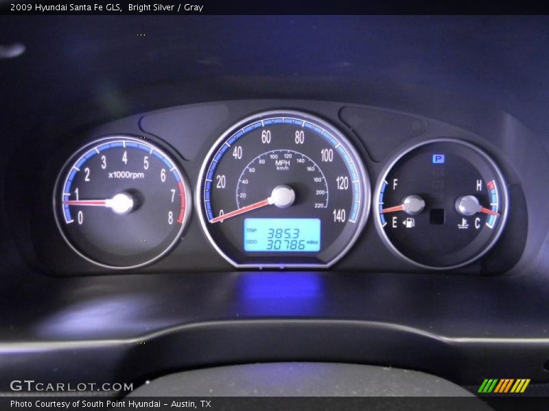 Bright Silver / Gray 2009 Hyundai Santa Fe GLS
