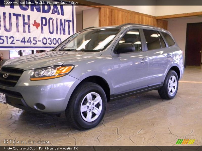 Platinum Sage / Gray 2009 Hyundai Santa Fe GLS