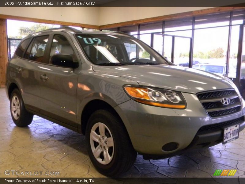 Platinum Sage / Gray 2009 Hyundai Santa Fe GLS