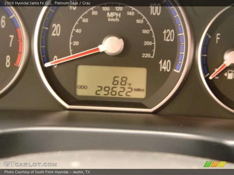 Platinum Sage / Gray 2009 Hyundai Santa Fe GLS