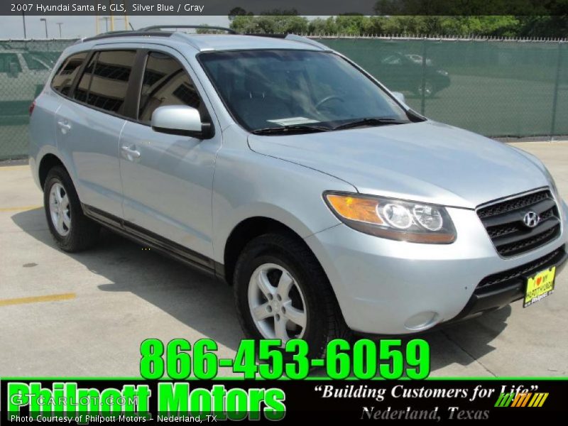 Silver Blue / Gray 2007 Hyundai Santa Fe GLS