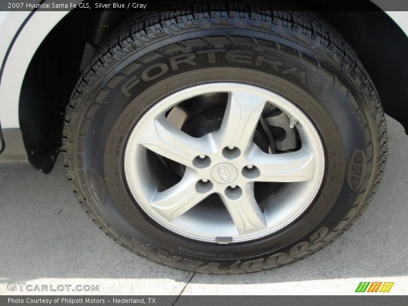 Silver Blue / Gray 2007 Hyundai Santa Fe GLS