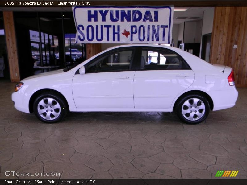 Clear White / Gray 2009 Kia Spectra EX Sedan