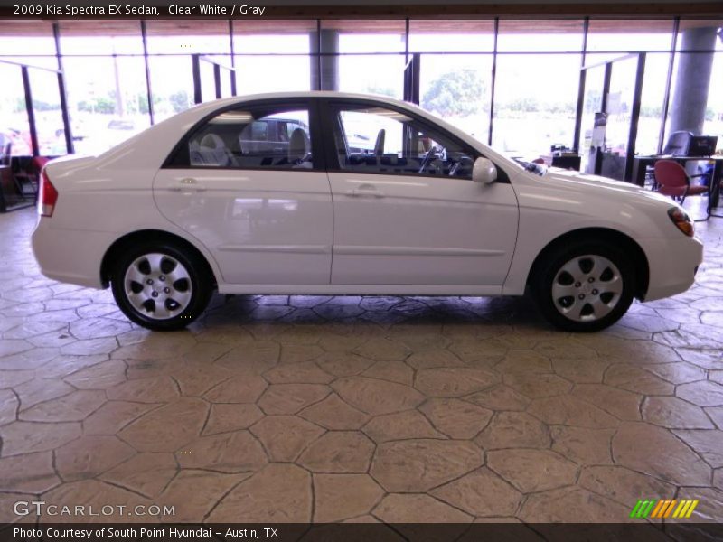 Clear White / Gray 2009 Kia Spectra EX Sedan