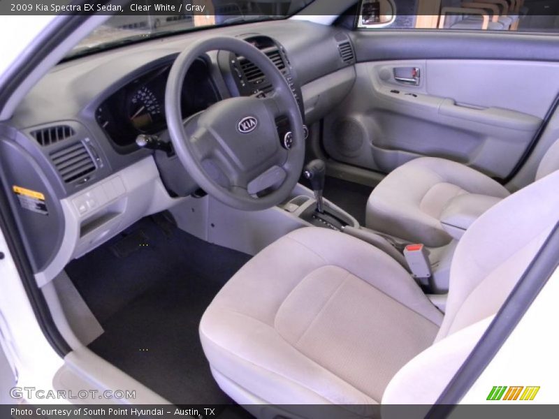 Clear White / Gray 2009 Kia Spectra EX Sedan