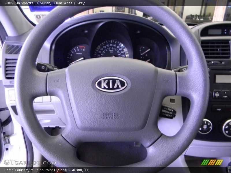 Clear White / Gray 2009 Kia Spectra EX Sedan