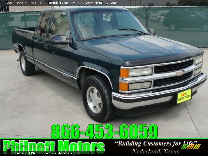 Emerald Green Metallic / Gray 1996 Chevrolet C/K C1500 Extended Cab