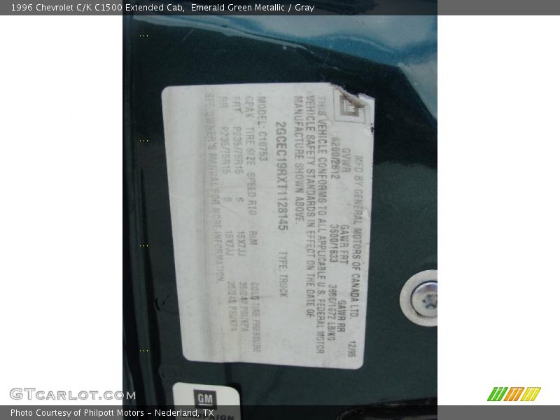 Emerald Green Metallic / Gray 1996 Chevrolet C/K C1500 Extended Cab