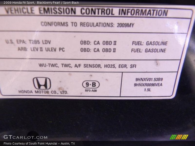 Blackberry Pearl / Sport Black 2009 Honda Fit Sport