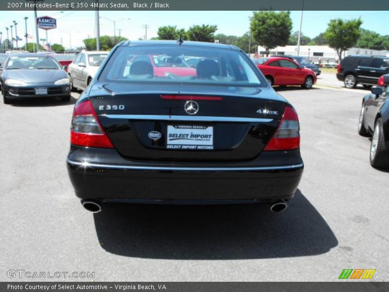 Black / Black 2007 Mercedes-Benz E 350 4Matic Sedan