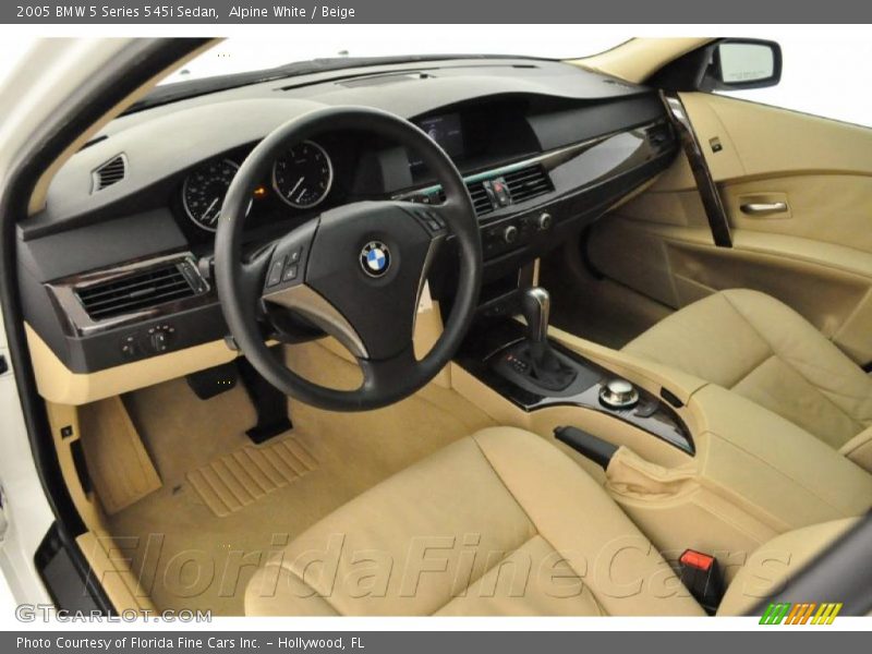 Alpine White / Beige 2005 BMW 5 Series 545i Sedan