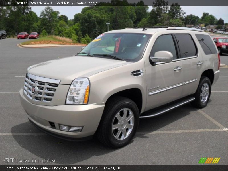 Gold Mist / Ebony/Ebony 2007 Cadillac Escalade AWD