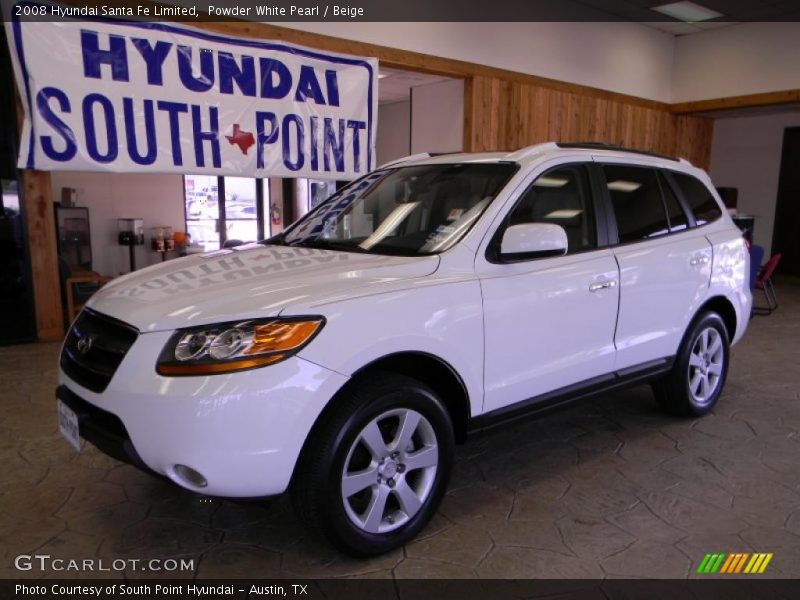Powder White Pearl / Beige 2008 Hyundai Santa Fe Limited