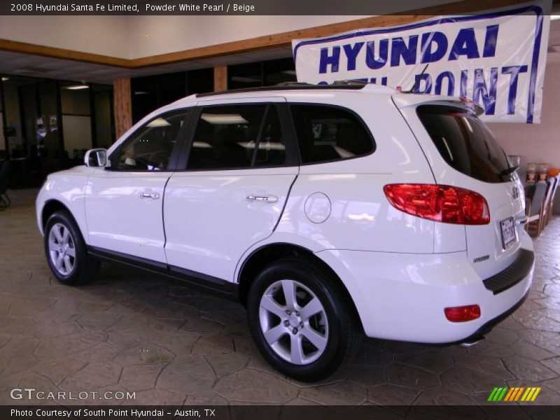 Powder White Pearl / Beige 2008 Hyundai Santa Fe Limited