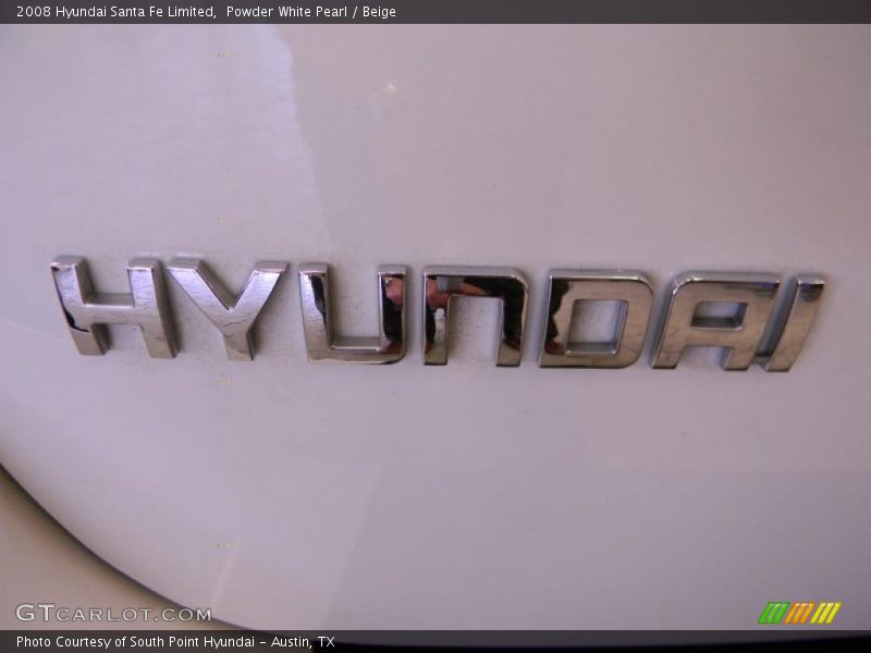 Powder White Pearl / Beige 2008 Hyundai Santa Fe Limited