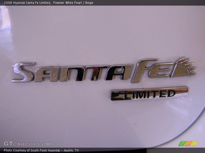 Powder White Pearl / Beige 2008 Hyundai Santa Fe Limited