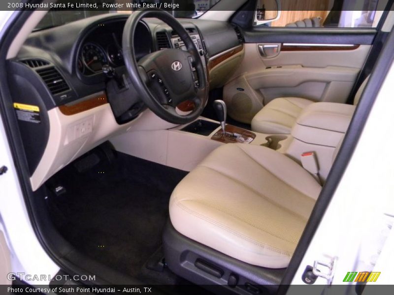 Powder White Pearl / Beige 2008 Hyundai Santa Fe Limited