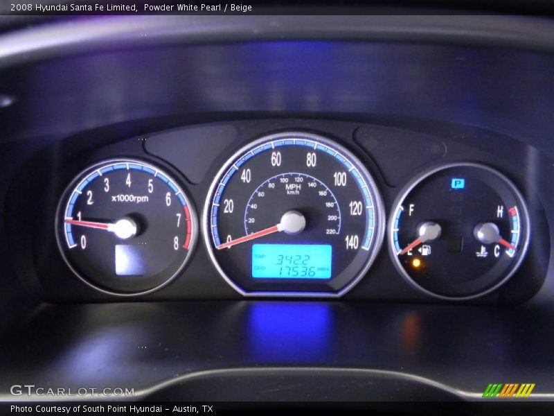 Powder White Pearl / Beige 2008 Hyundai Santa Fe Limited