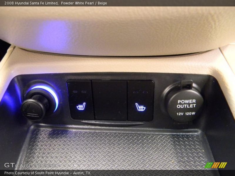 Powder White Pearl / Beige 2008 Hyundai Santa Fe Limited