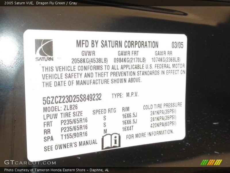 Dragon Fly Green / Gray 2005 Saturn VUE