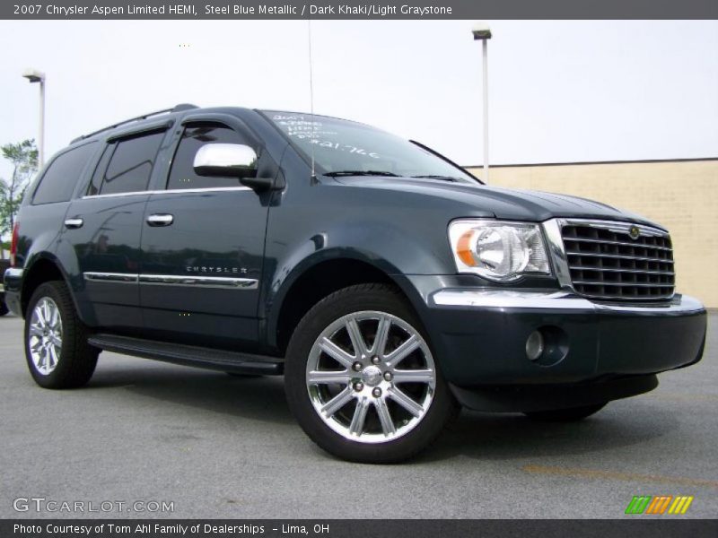 Steel Blue Metallic / Dark Khaki/Light Graystone 2007 Chrysler Aspen Limited HEMI