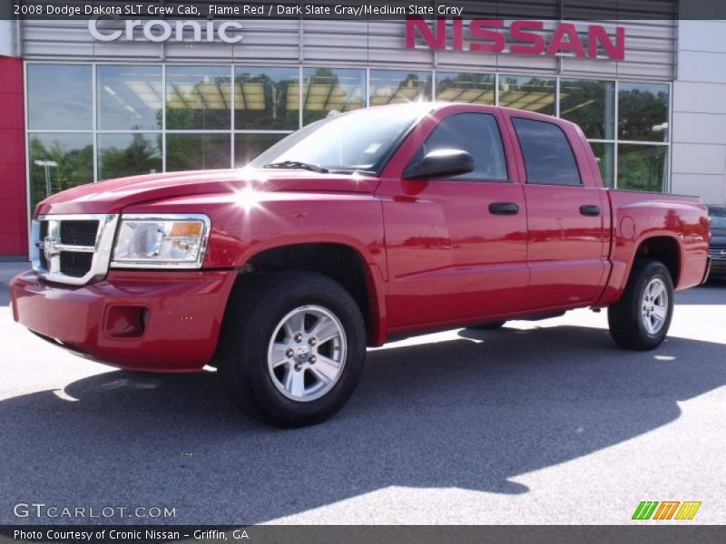 Flame Red / Dark Slate Gray/Medium Slate Gray 2008 Dodge Dakota SLT Crew Cab