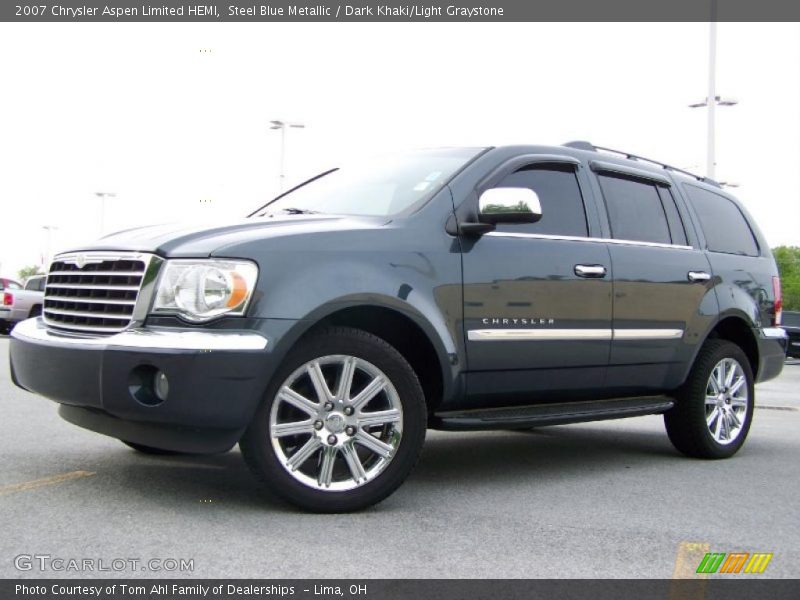 Steel Blue Metallic / Dark Khaki/Light Graystone 2007 Chrysler Aspen Limited HEMI