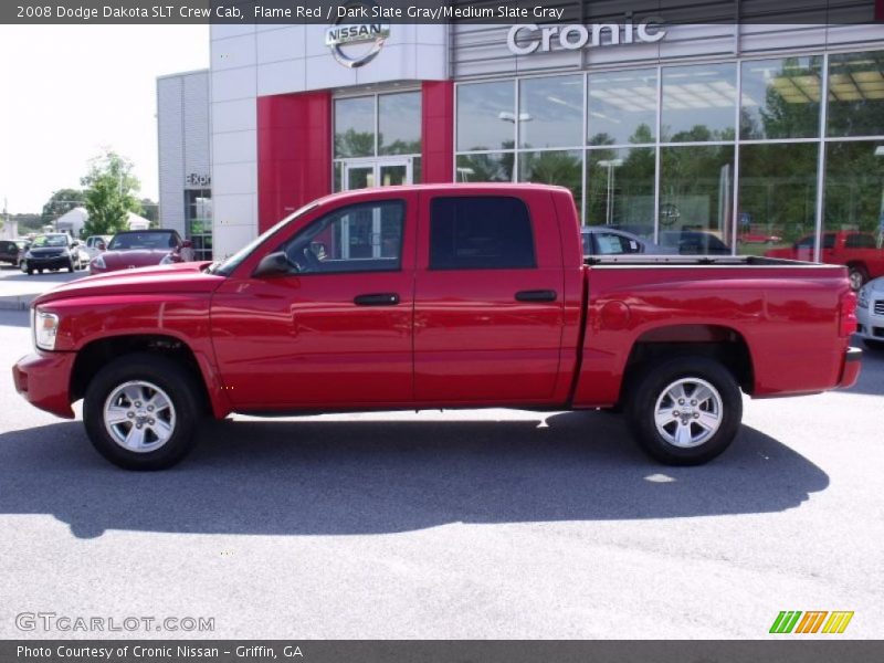 Flame Red / Dark Slate Gray/Medium Slate Gray 2008 Dodge Dakota SLT Crew Cab