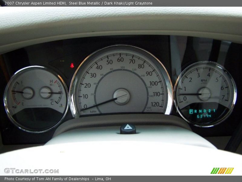Steel Blue Metallic / Dark Khaki/Light Graystone 2007 Chrysler Aspen Limited HEMI