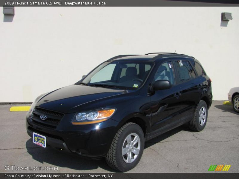 Deepwater Blue / Beige 2009 Hyundai Santa Fe GLS 4WD