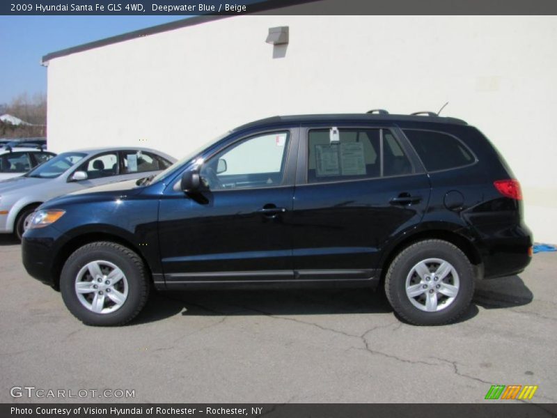 Deepwater Blue / Beige 2009 Hyundai Santa Fe GLS 4WD