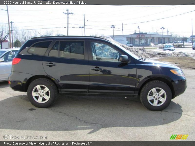 Deepwater Blue / Beige 2009 Hyundai Santa Fe GLS 4WD