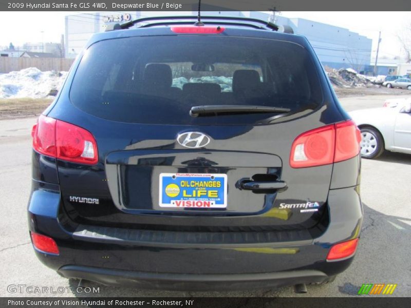 Deepwater Blue / Beige 2009 Hyundai Santa Fe GLS 4WD