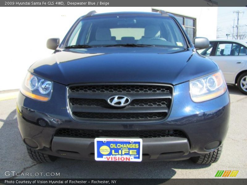 Deepwater Blue / Beige 2009 Hyundai Santa Fe GLS 4WD