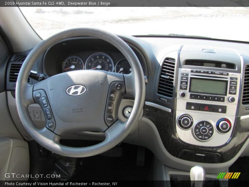Deepwater Blue / Beige 2009 Hyundai Santa Fe GLS 4WD