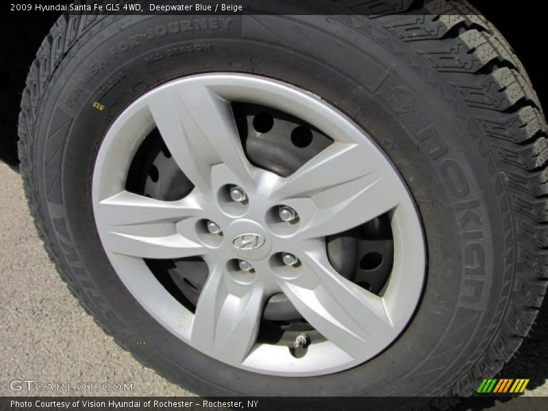 Deepwater Blue / Beige 2009 Hyundai Santa Fe GLS 4WD