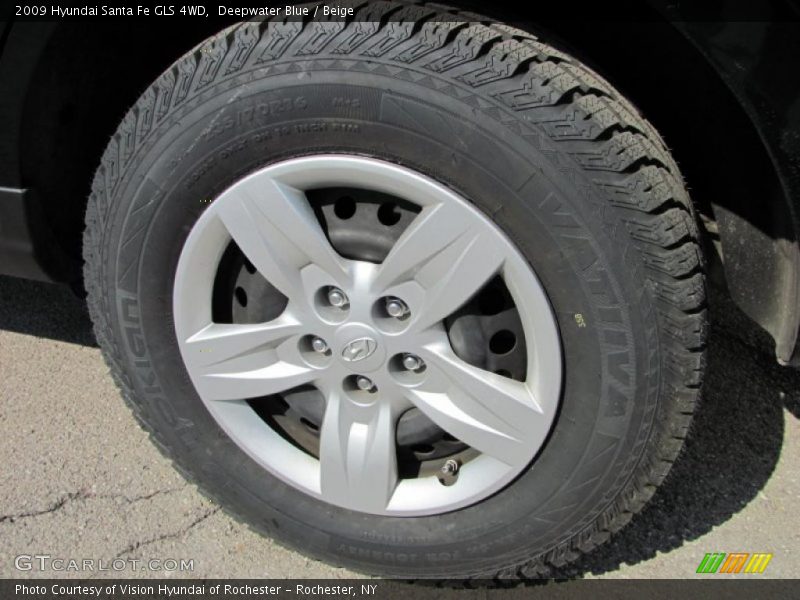 Deepwater Blue / Beige 2009 Hyundai Santa Fe GLS 4WD