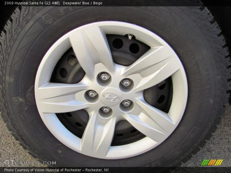 Deepwater Blue / Beige 2009 Hyundai Santa Fe GLS 4WD