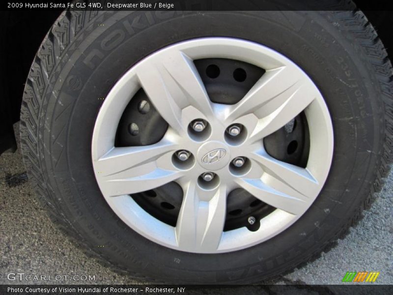 Deepwater Blue / Beige 2009 Hyundai Santa Fe GLS 4WD
