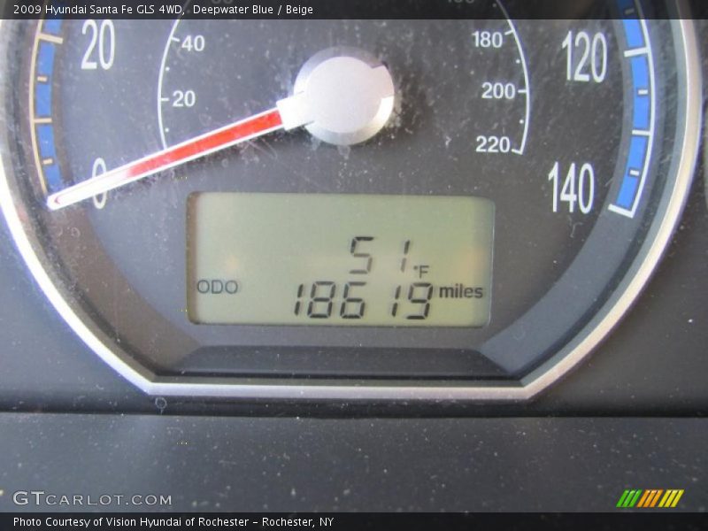 Deepwater Blue / Beige 2009 Hyundai Santa Fe GLS 4WD