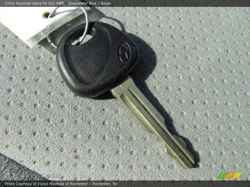Deepwater Blue / Beige 2009 Hyundai Santa Fe GLS 4WD
