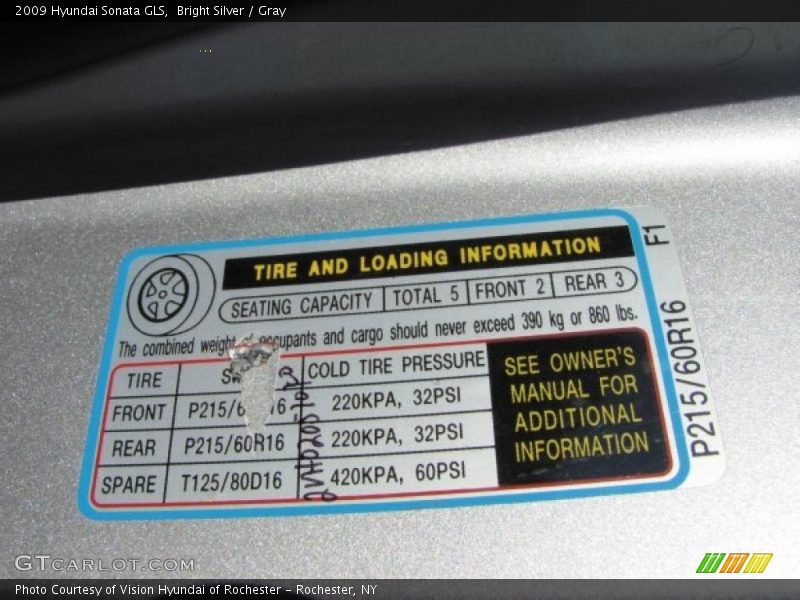 Bright Silver / Gray 2009 Hyundai Sonata GLS