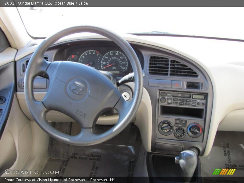 Ocean Blue / Beige 2001 Hyundai Elantra GLS