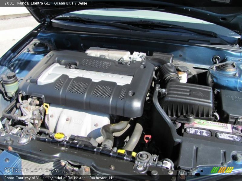 Ocean Blue / Beige 2001 Hyundai Elantra GLS