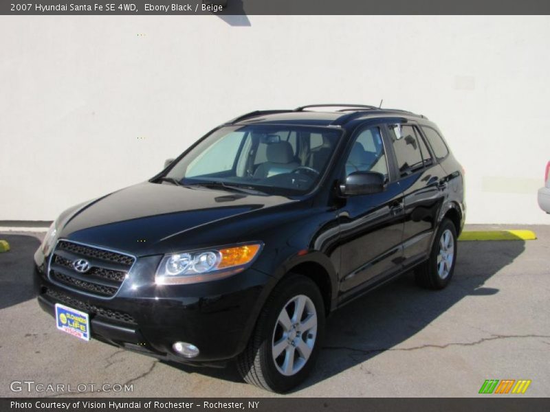 Ebony Black / Beige 2007 Hyundai Santa Fe SE 4WD