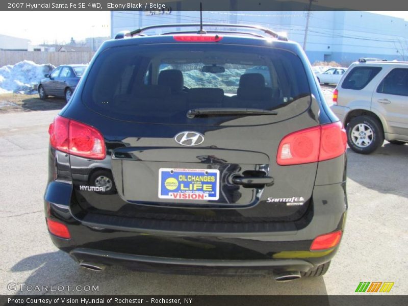 Ebony Black / Beige 2007 Hyundai Santa Fe SE 4WD