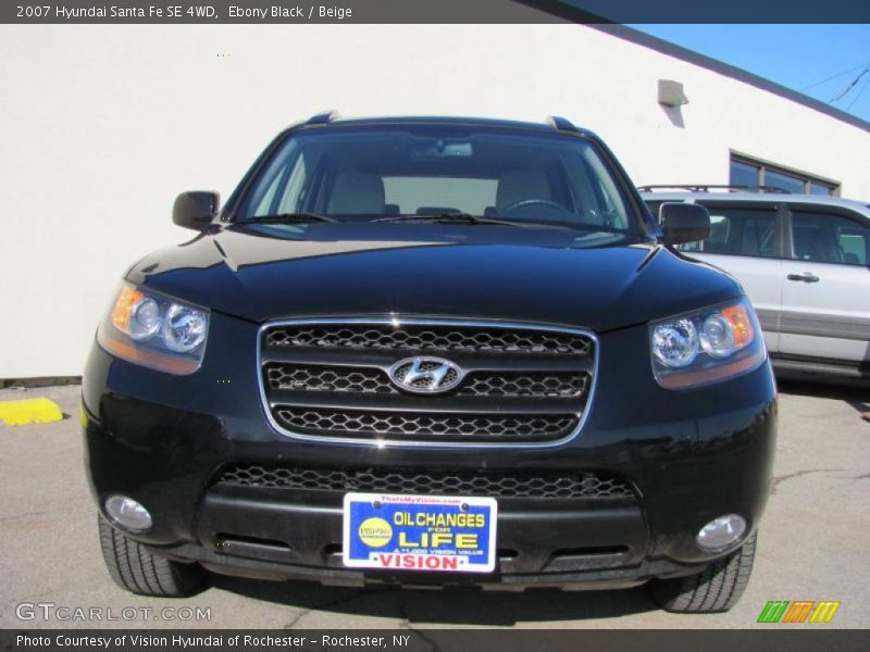 Ebony Black / Beige 2007 Hyundai Santa Fe SE 4WD